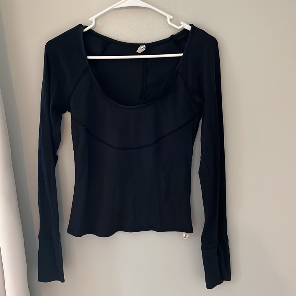 Free people lace detail long sleeve top